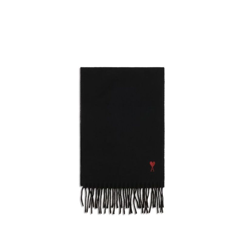 Ami Paris Black Wool Oves Aries Men's Scarf